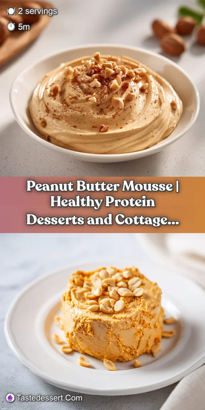 Close-up of airy, whipped peanut butter mousse with a glossy sheen, hinting at its creamy texture in a stylish ramekin.