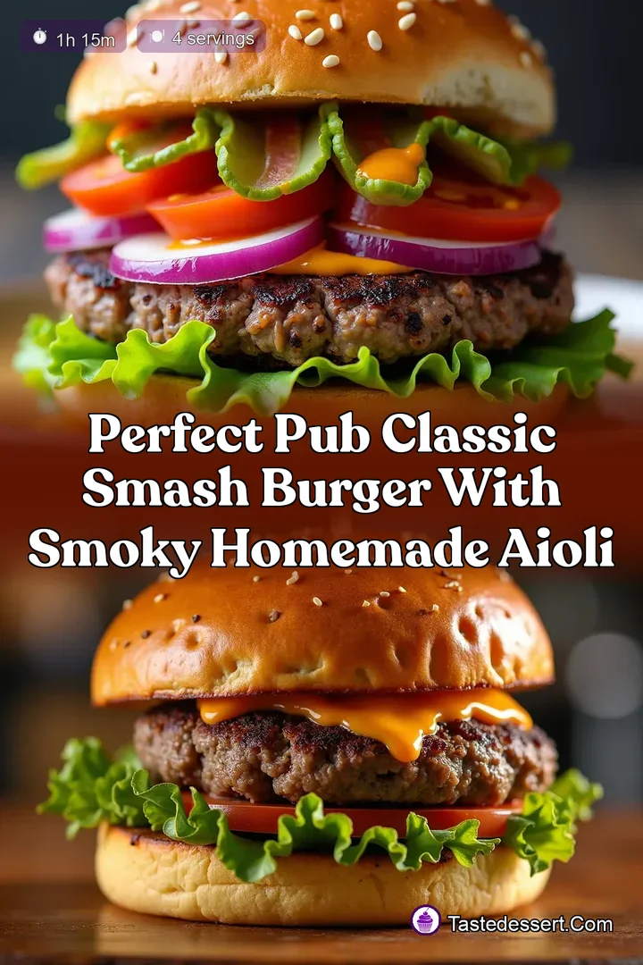 Perfect Pub Classic Smash Burger with Smoky Homemade Aioli