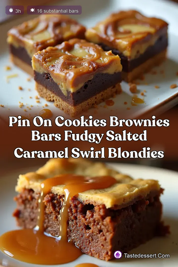 Pin on Cookies Brownies Bars Fudgy Salted Caramel Swirl Blondies