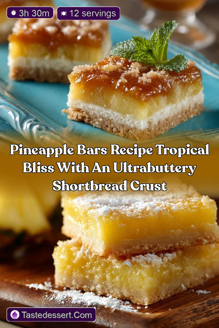 Pineapple Bars Recipe Tropical Bliss with an UltraButtery Shortbread Crust