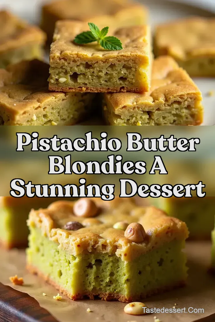 Pistachio Butter Blondies A Stunning Dessert