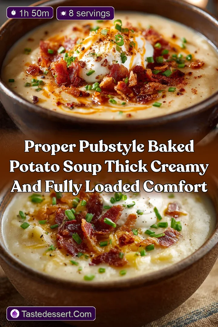Proper PubStyle Baked Potato Soup Thick Creamy and Fully Loaded Comfort