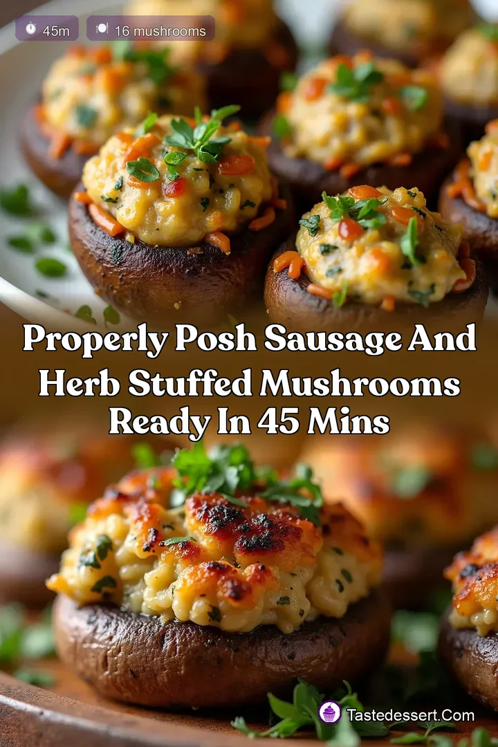 Properly Posh Sausage and Herb Stuffed Mushrooms Ready in 45 Mins