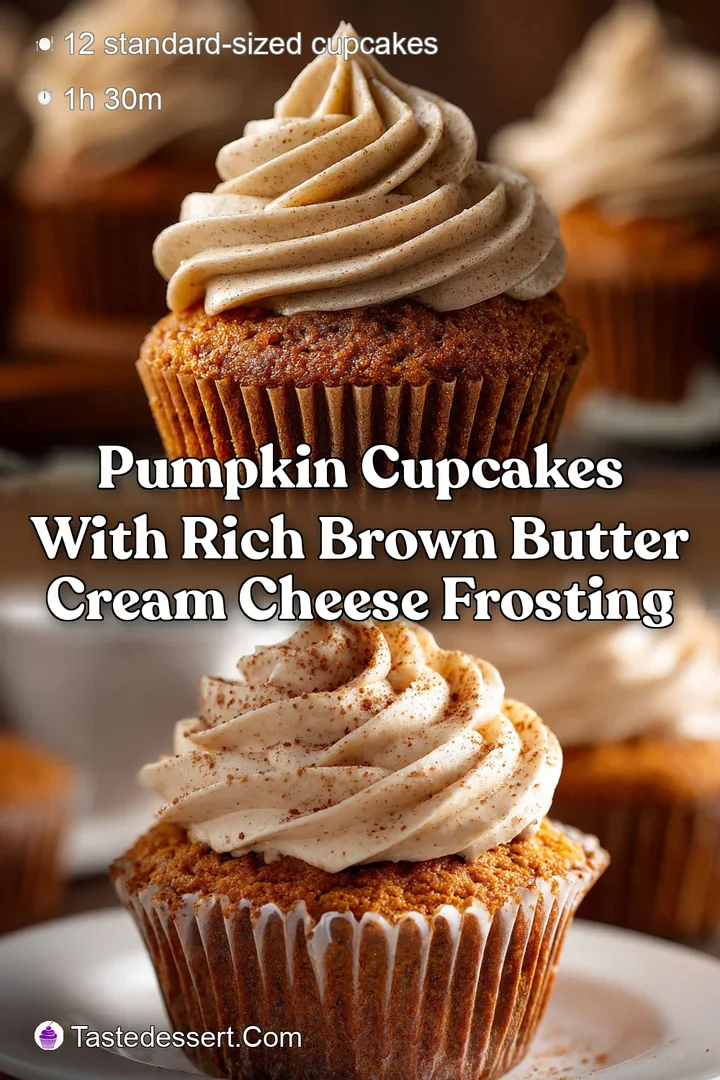 Pumpkin Cupcakes with Rich Brown Butter Cream Cheese Frosting