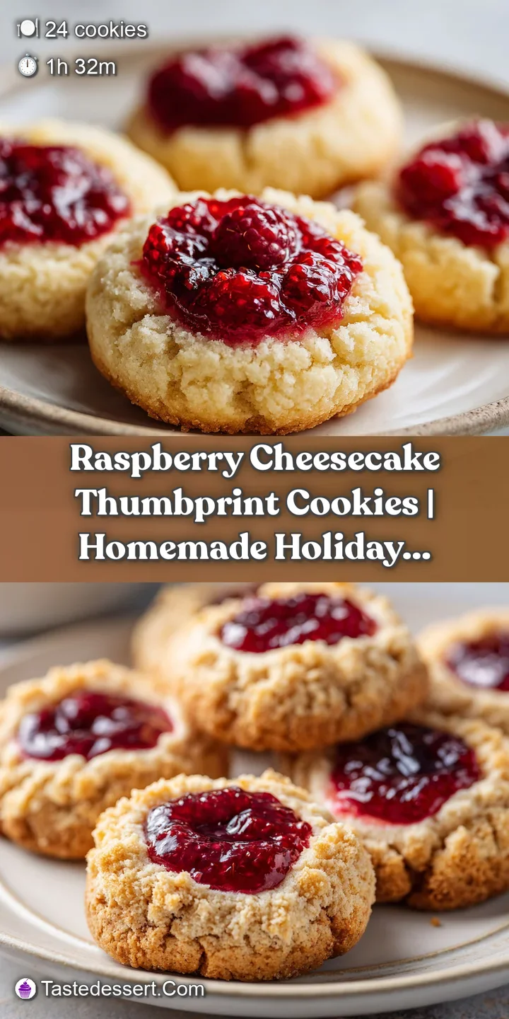 Close-up of a creamy-centered thumbprint cookie, revealing soft texture and bright berry jam.