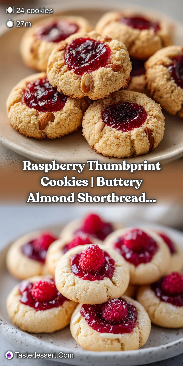 Close-up of a tender, crumbly shortbread cookie with a glistening crimson raspberry preserve filling.