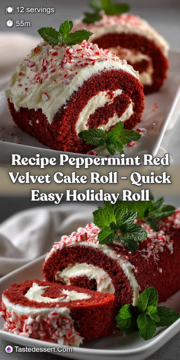 Recipe Peppermint Red Velvet Cake Roll - Quick Easy Holiday Roll