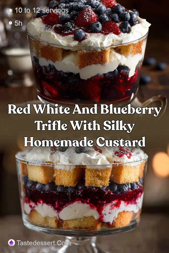 Red White and Blueberry Trifle with Silky Homemade Custard