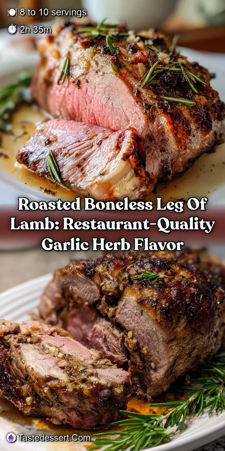 Roasted Boneless Leg of Lamb: Restaurant-Quality Garlic Herb Flavor