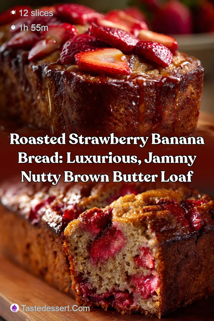 Roasted Strawberry Banana Bread: Luxurious Jammy Nutty Brown Butter Loaf