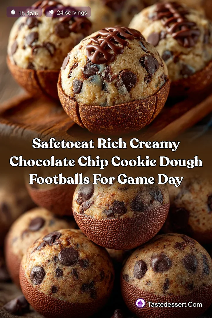 SafetoEat Rich Creamy Chocolate Chip Cookie Dough Footballs for Game Day