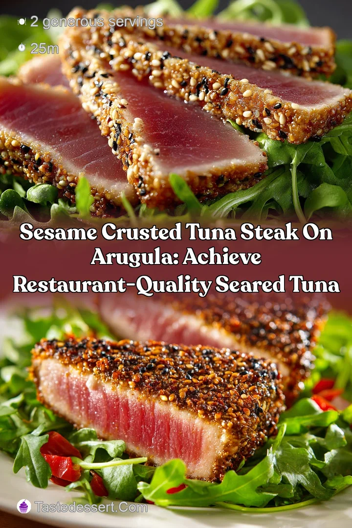 Sesame Crusted Tuna Steak on Arugula: Achieve Restaurant-Quality Seared Tuna