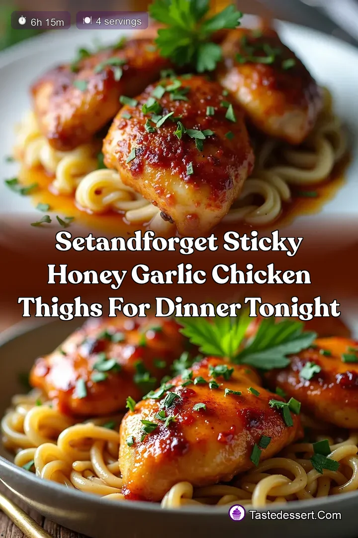SetandForget Sticky Honey Garlic Chicken Thighs for Dinner Tonight