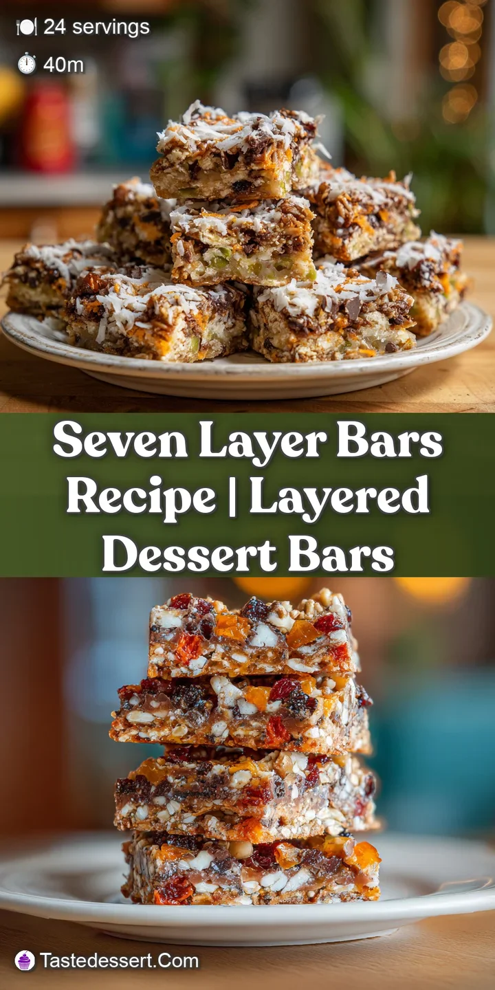 Close-up of a seven layer bar, gooey chocolate, crunchy nuts, and toasted coconut creates a beautiful, irresistible textur...