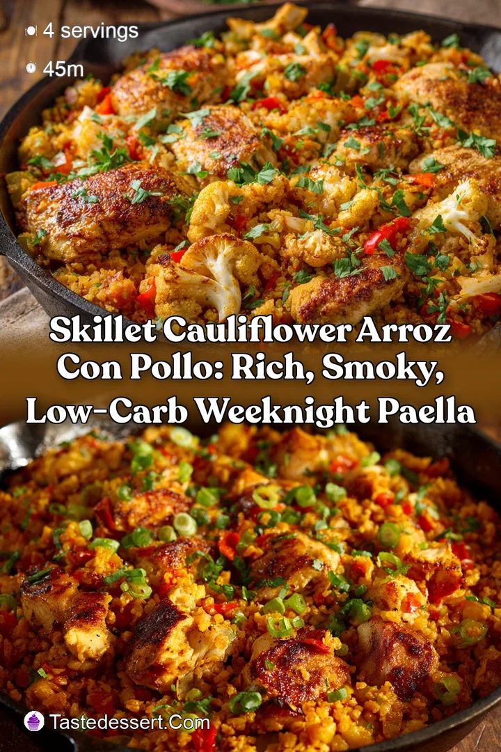 Skillet Cauliflower Arroz Con Pollo: Rich Smoky Low-Carb Weeknight Paella