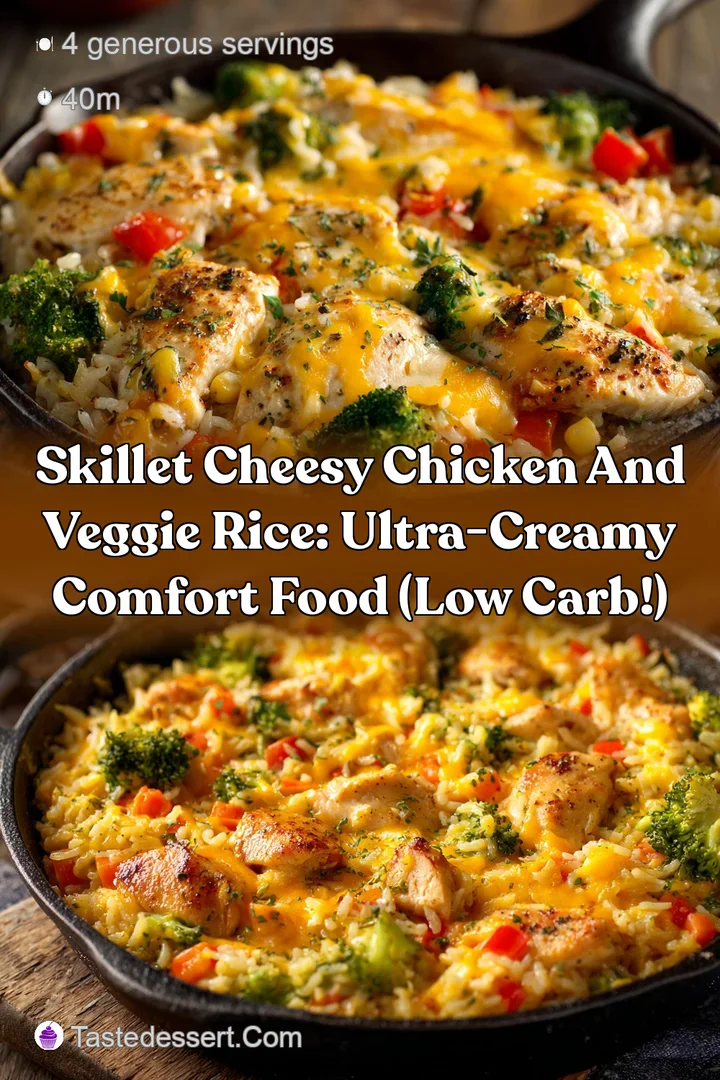 Skillet Cheesy Chicken and Veggie Rice: Ultra-Creamy Comfort Food (Low Carb!)