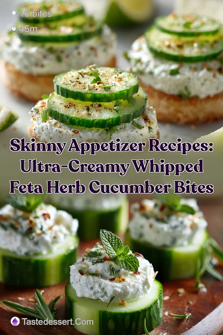 Skinny Appetizer Recipes: Ultra-Creamy Whipped Feta Herb Cucumber Bites