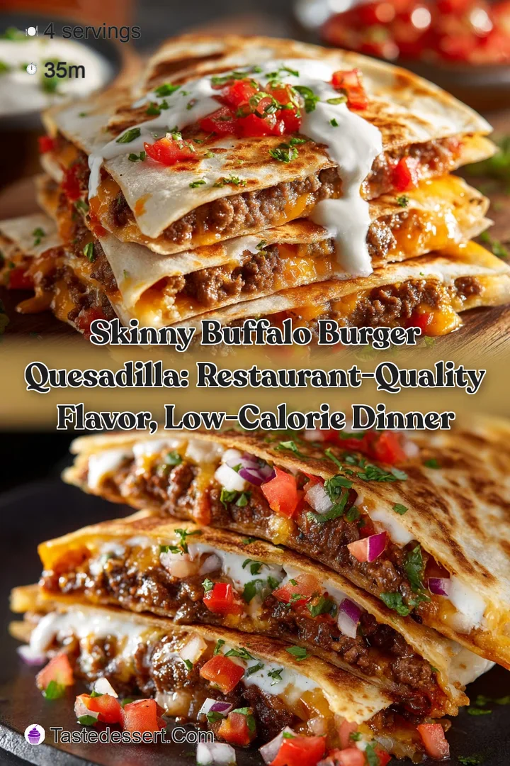 Skinny Buffalo Burger Quesadilla: Restaurant-Quality Flavor Low-Calorie Dinner