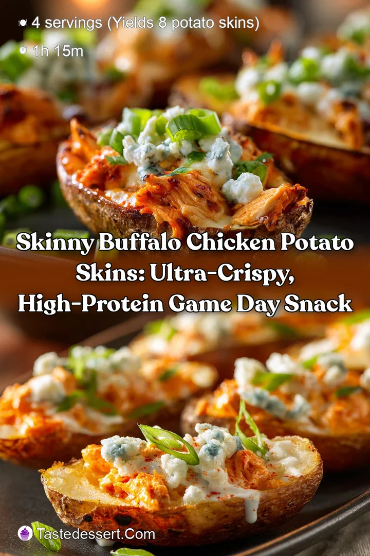Skinny Buffalo Chicken Potato Skins: Ultra-Crispy High-Protein Game Day Snack