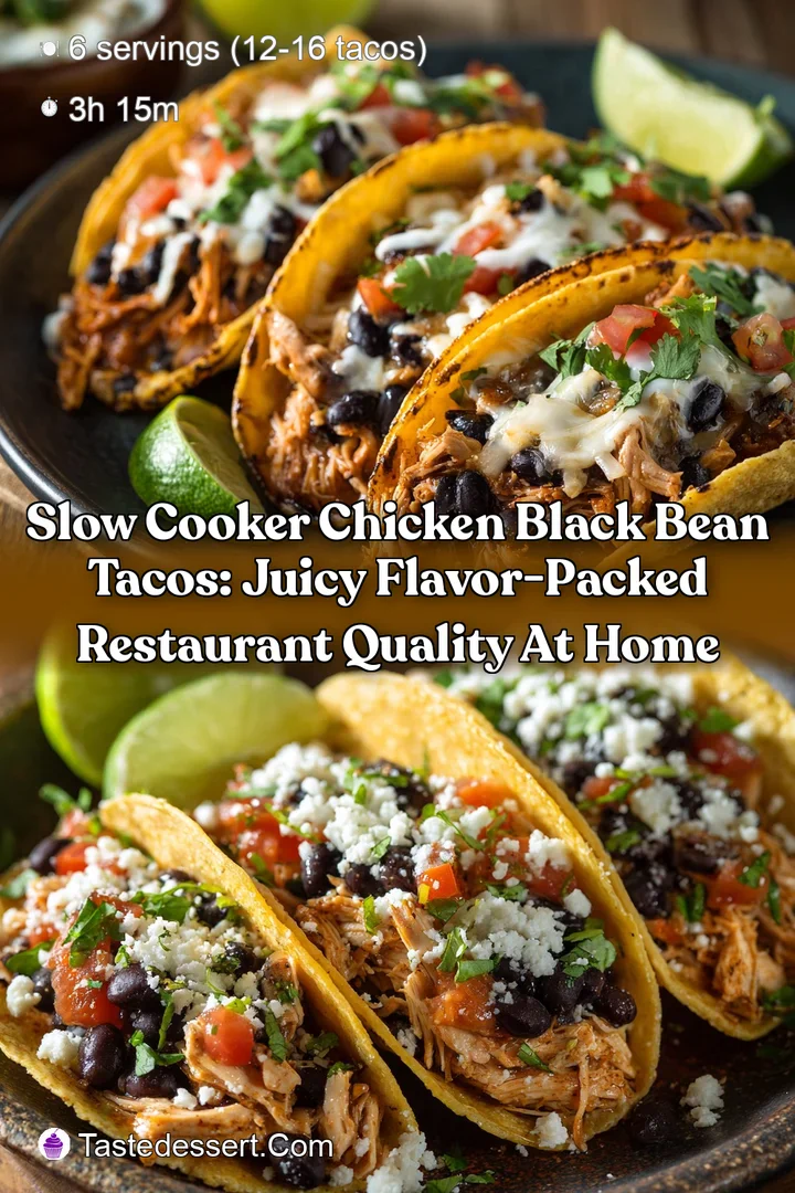 Slow Cooker Chicken Black Bean Tacos: Juicy Flavor-Packed Restaurant Quality at Home