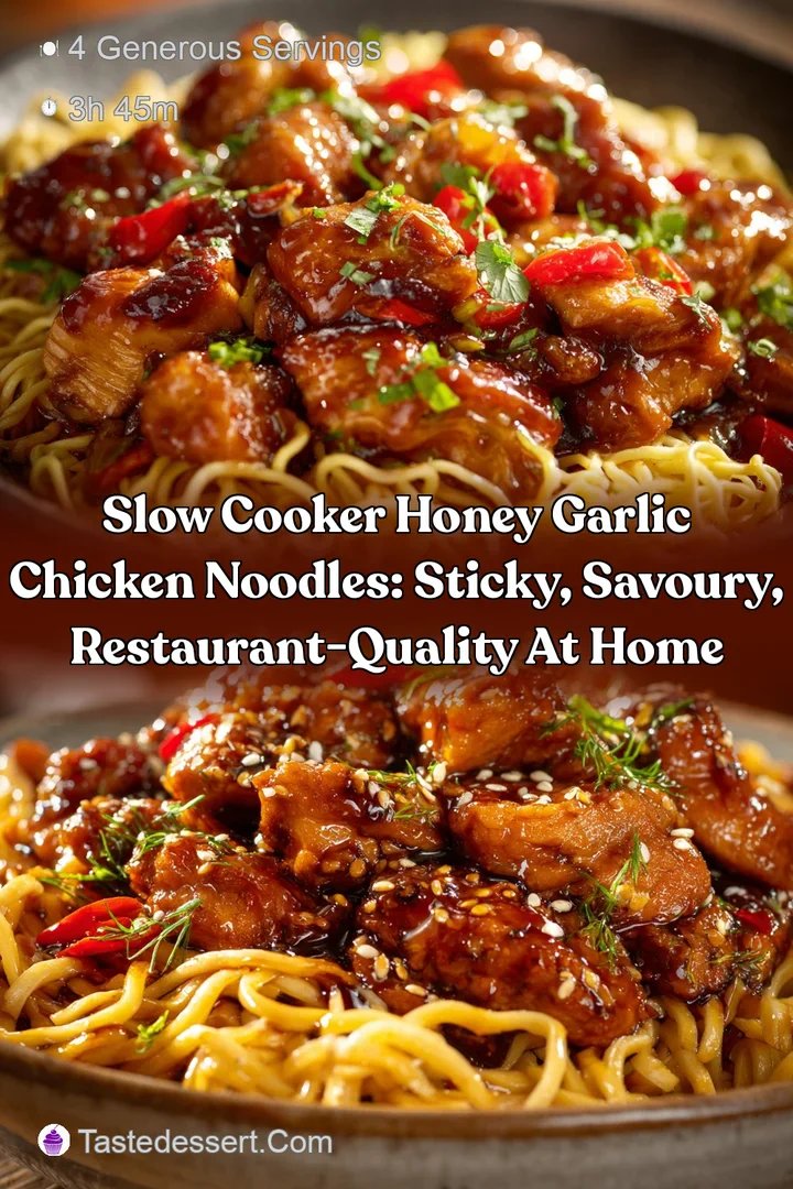 Slow Cooker Honey Garlic Chicken Noodles: Sticky Savoury Restaurant-Quality at Home