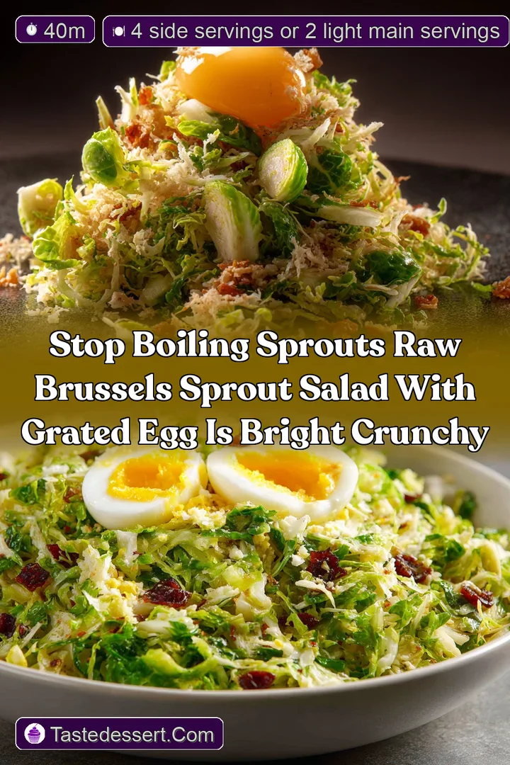 Stop Boiling Sprouts Raw Brussels Sprout Salad with Grated Egg is Bright Crunchy