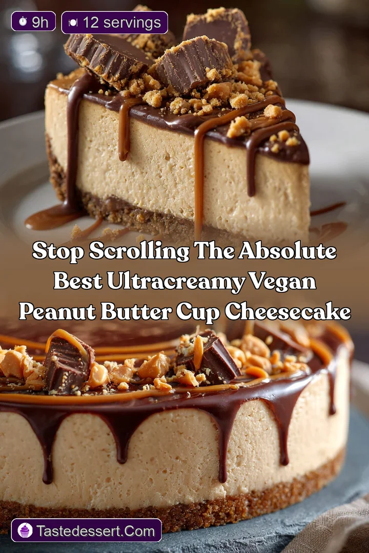 Stop Scrolling The Absolute Best UltraCreamy Vegan Peanut Butter Cup Cheesecake