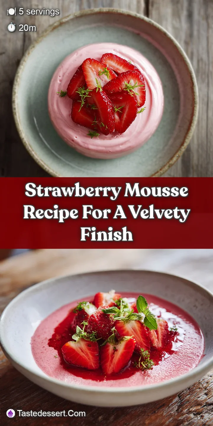 Close-up of luscious strawberry mousse with whipped cream peaks and juicy, sliced strawberries. A delectable and inviting ...