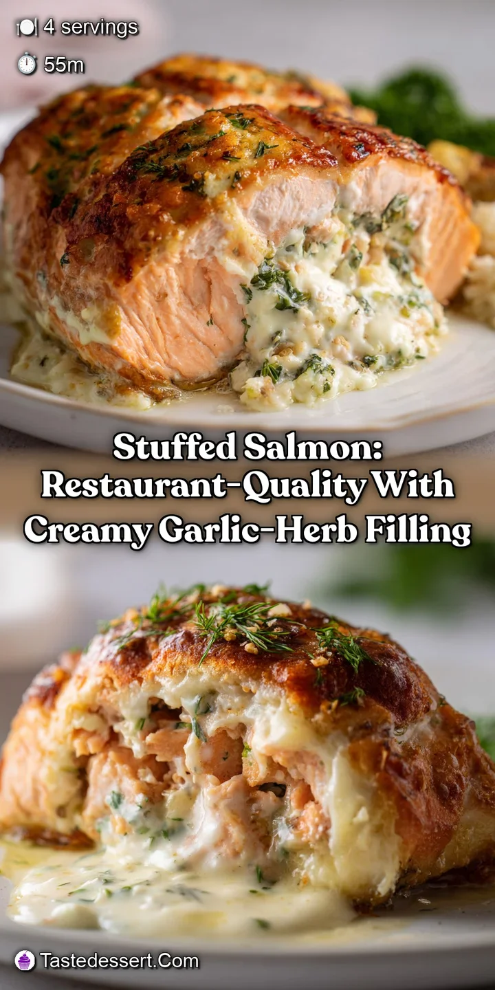 Stuffed Salmon: Restaurant-Quality with Creamy Garlic-Herb Filling