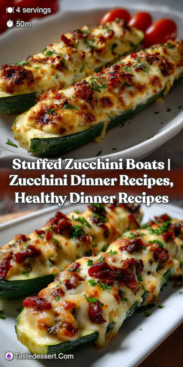 Stuffed Zucchini Boats | Zucchini Dinner Recipes Healthy Dinner Recipes