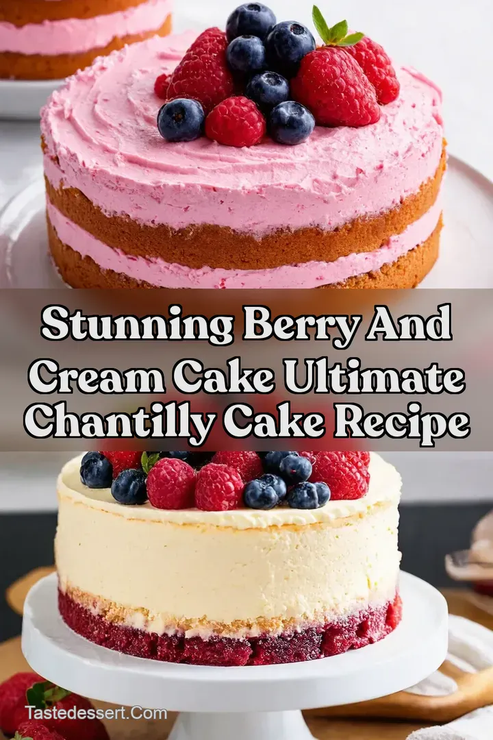 Stunning Berry And Cream Cake Ultimate Chantilly Cake Recipe : PIN FOR LATER Stunning Berry And Cream Cake Ultimate Chantilly Cake Recipe