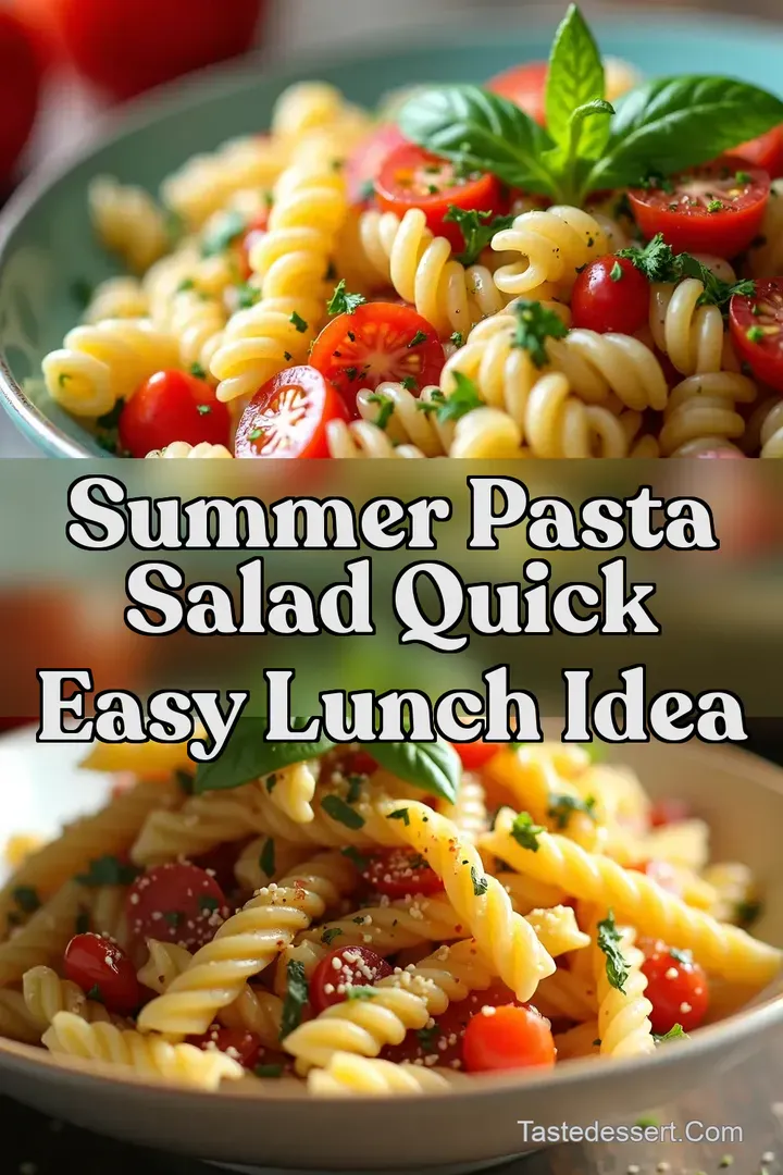 Summer Pasta Salad Quick Easy Lunch Idea