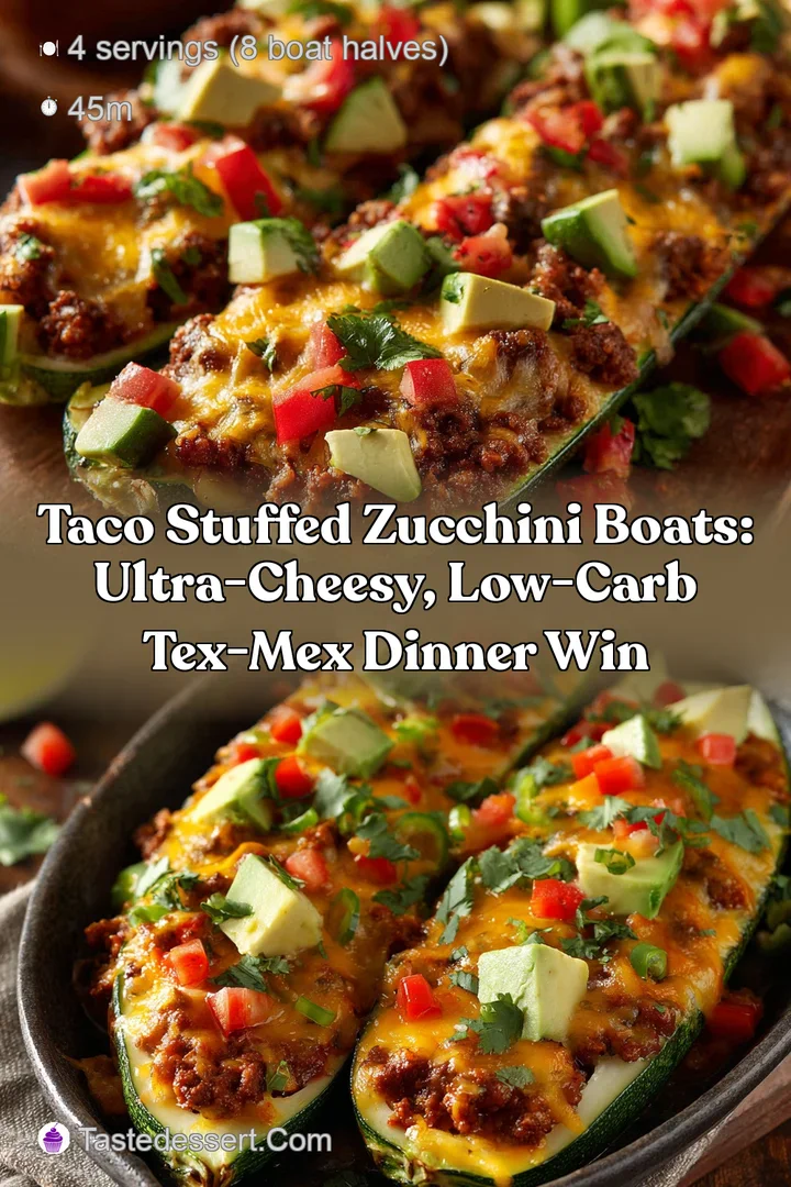 Taco Stuffed Zucchini Boats: Ultra-Cheesy Low-Carb Tex-Mex Dinner Win
