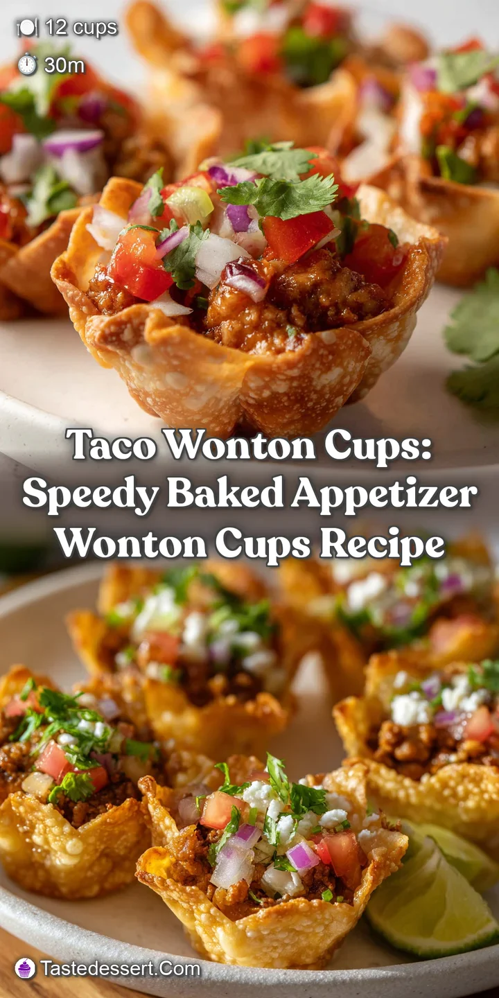 Taco Wonton Cups: Speedy Baked Appetizer Wonton Cups Recipe
