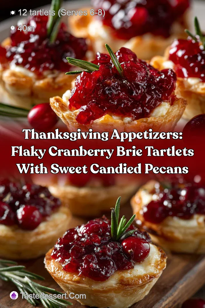 Thanksgiving Appetizers: Flaky Cranberry Brie Tartlets with Sweet Candied Pecans