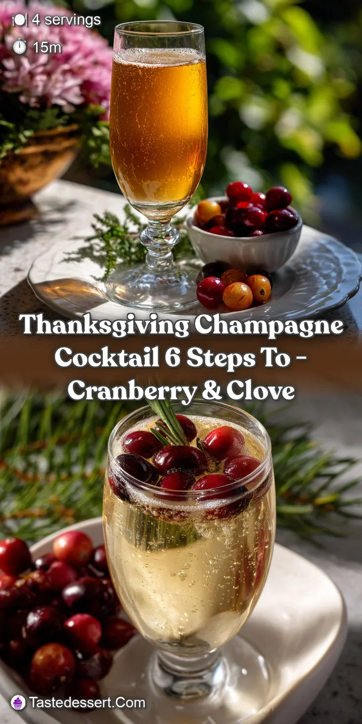 Thanksgiving Champagne Cocktail 6 Steps to - Cranberry & Clove