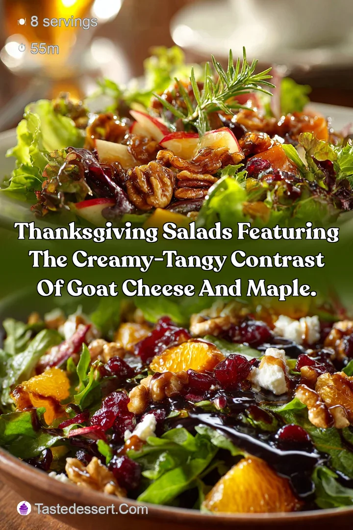 Thanksgiving Salads featuring the creamy-tangy contrast of goat cheese and maple.