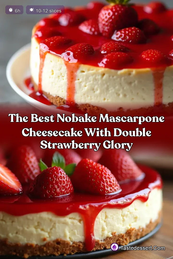 The Best NoBake Mascarpone Cheesecake with Double Strawberry Glory