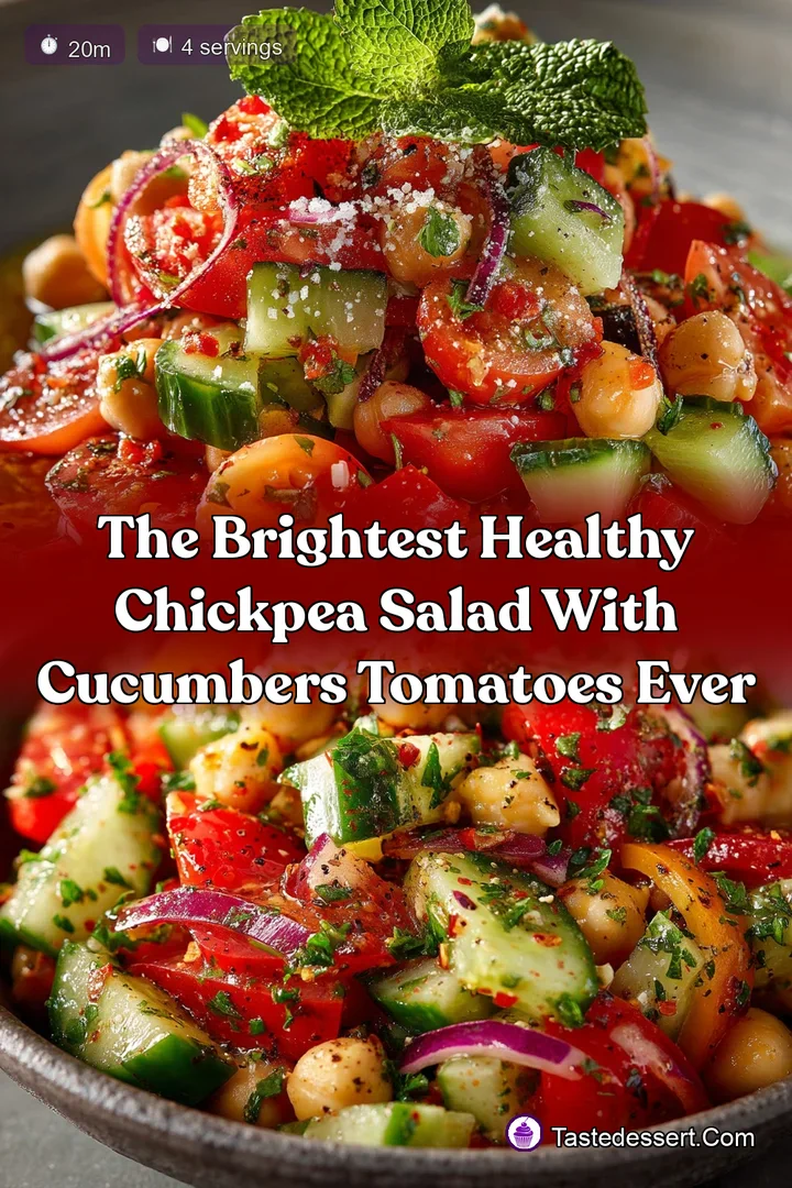 The Brightest Healthy Chickpea Salad with Cucumbers Tomatoes Ever