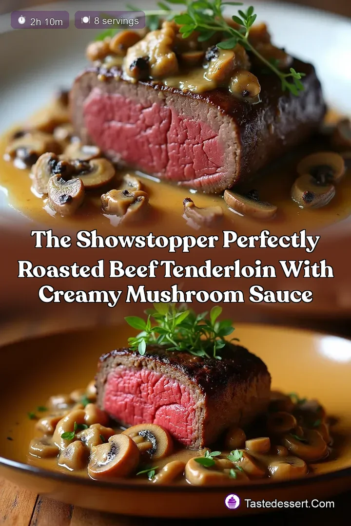 The Showstopper Perfectly Roasted Beef Tenderloin with Creamy Mushroom Sauce