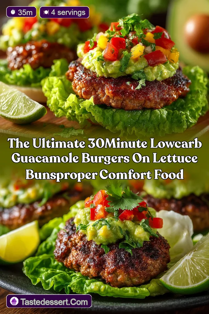The ultimate 30Minute LowCarb Guacamole Burgers on Lettuce Bunsproper comfort food