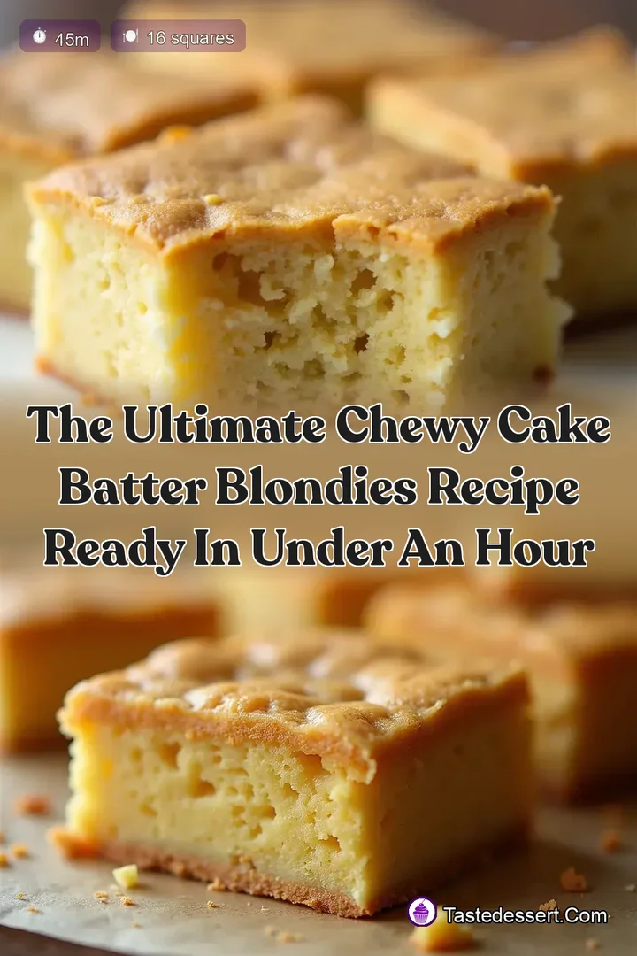 The Ultimate Chewy Cake Batter Blondies Recipe Ready in Under an Hour