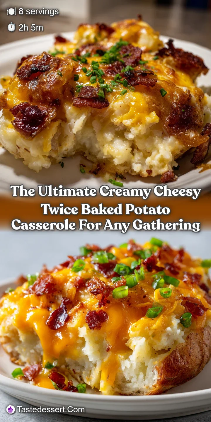 The Ultimate Creamy Cheesy Twice Baked Potato Casserole for any gathering
