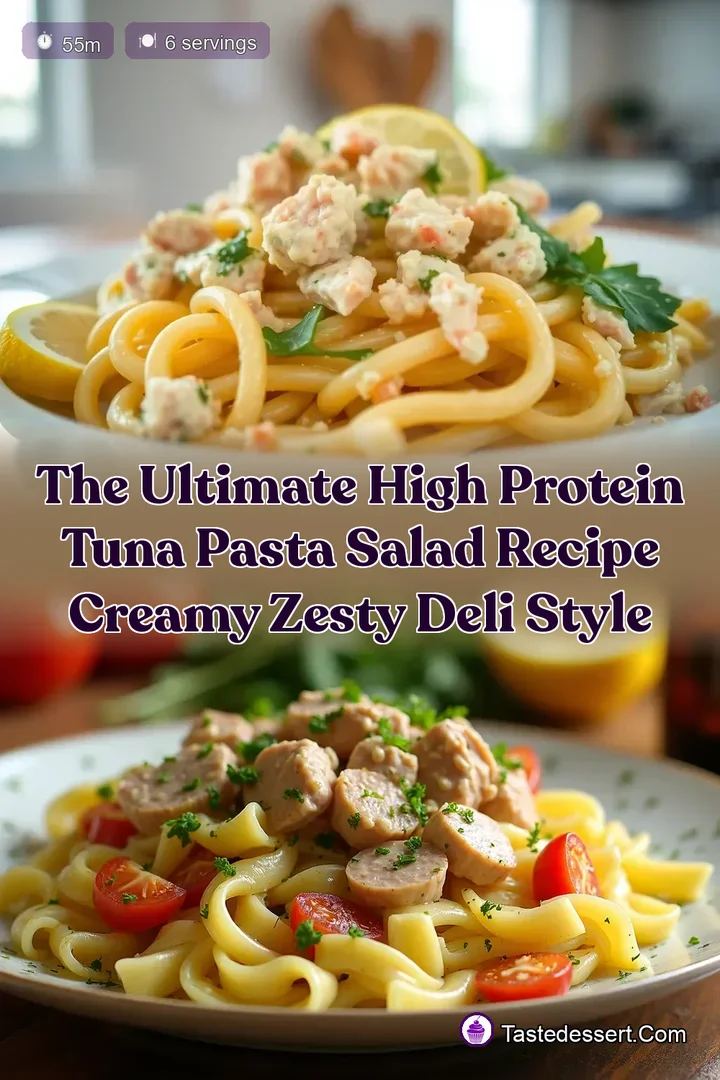 The Ultimate High Protein Tuna Pasta Salad Recipe Creamy Zesty Deli Style