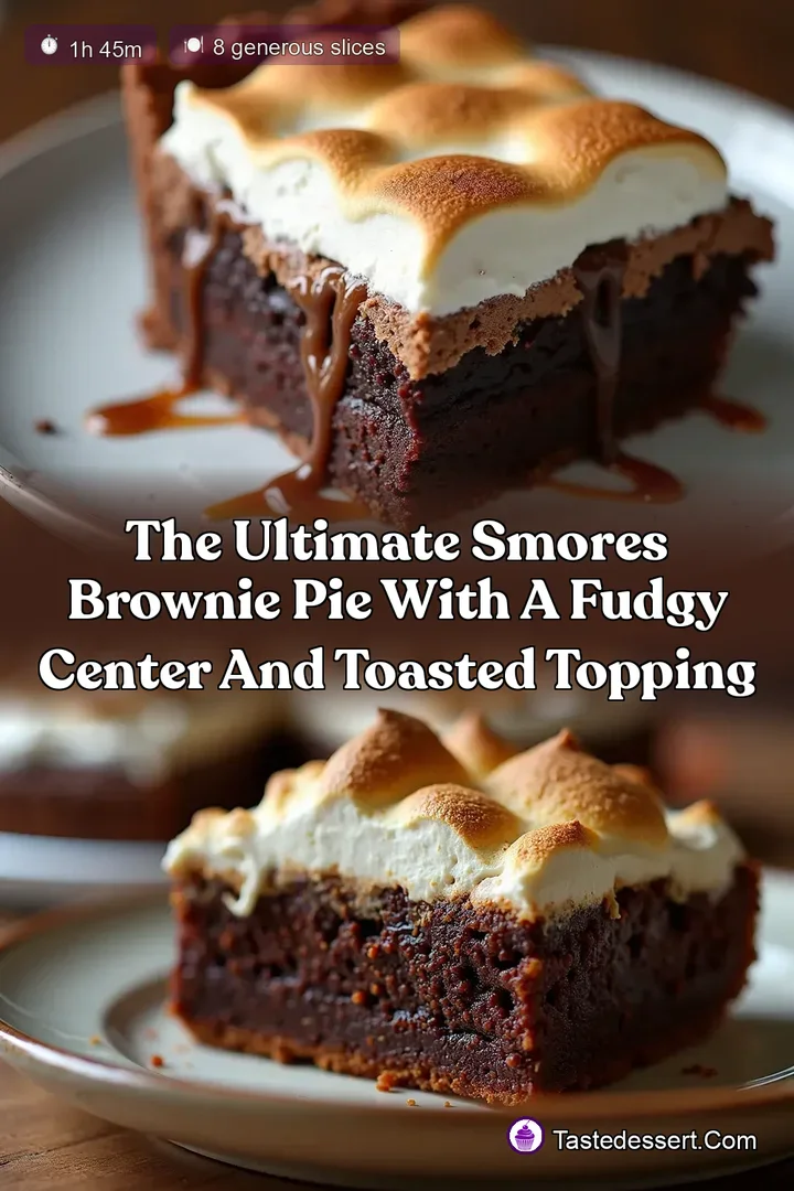 The Ultimate Smores Brownie Pie with a Fudgy Center and Toasted Topping
