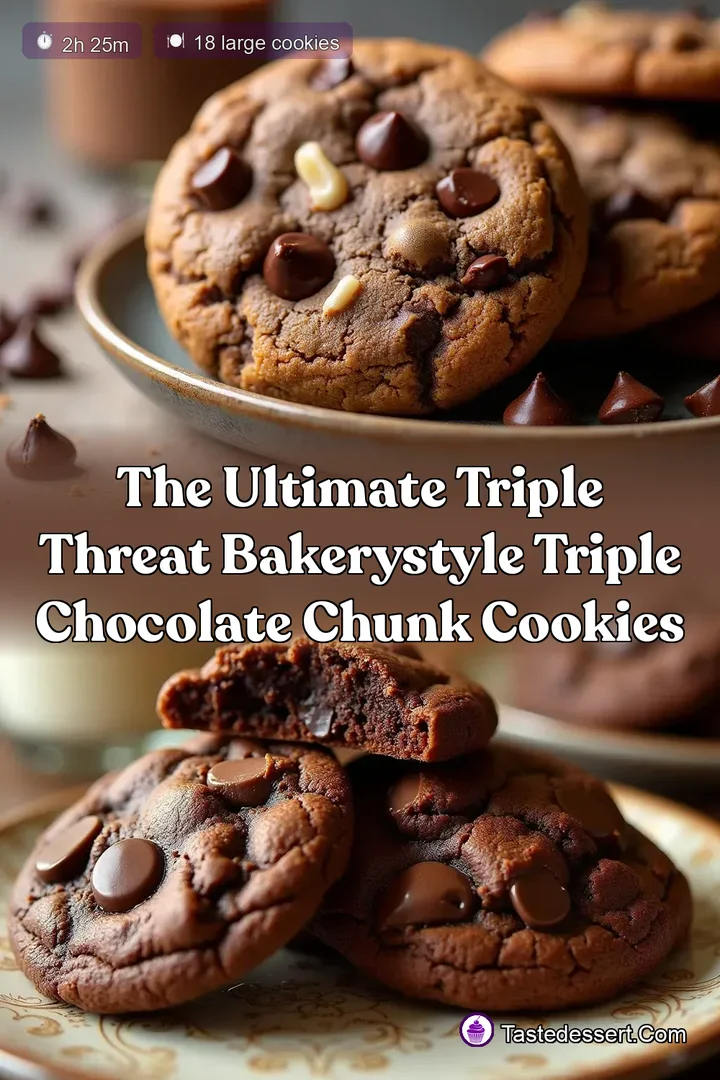 The Ultimate Triple Threat BakeryStyle Triple Chocolate Chunk Cookies
