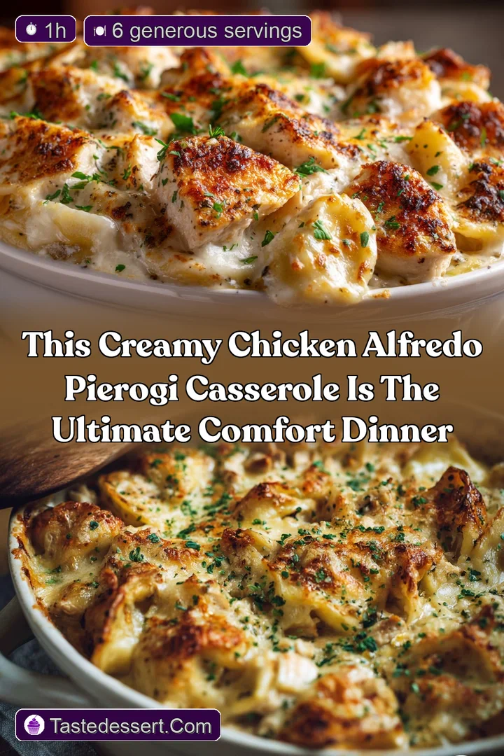 This Creamy Chicken Alfredo Pierogi Casserole is the Ultimate Comfort Dinner