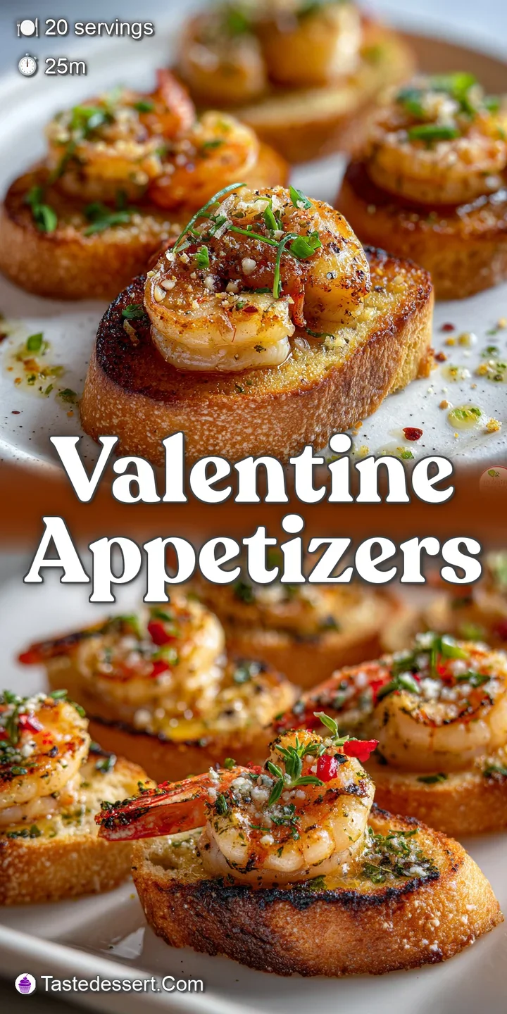 Close-up of glistening garlic shrimp skewer: buttery texture, aromatic herbs, hint of char, and a tempting pink dipping sa...