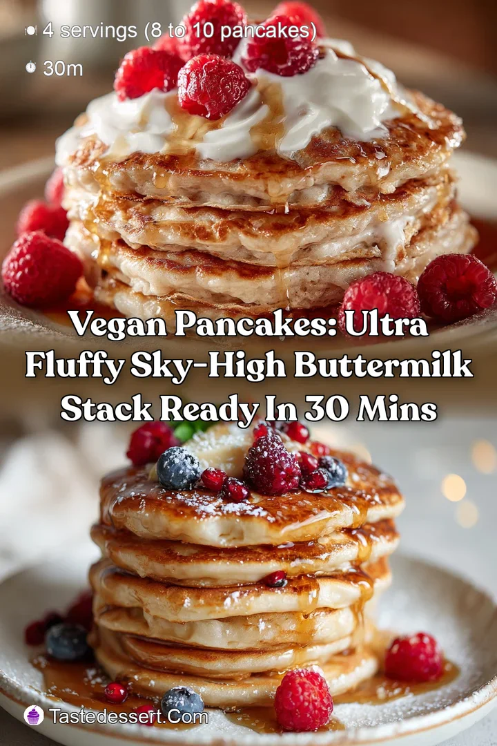 Vegan Pancakes: Ultra Fluffy Sky-High Buttermilk Stack Ready in 30 Mins