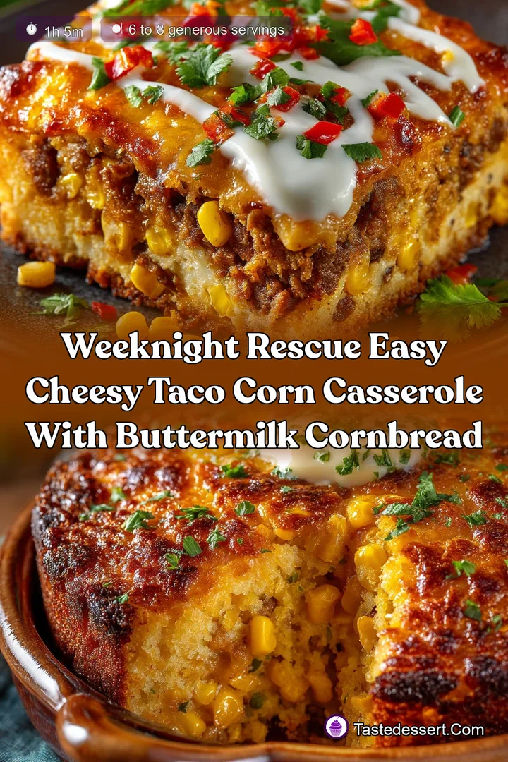 Weeknight Rescue Easy Cheesy Taco Corn Casserole with Buttermilk Cornbread